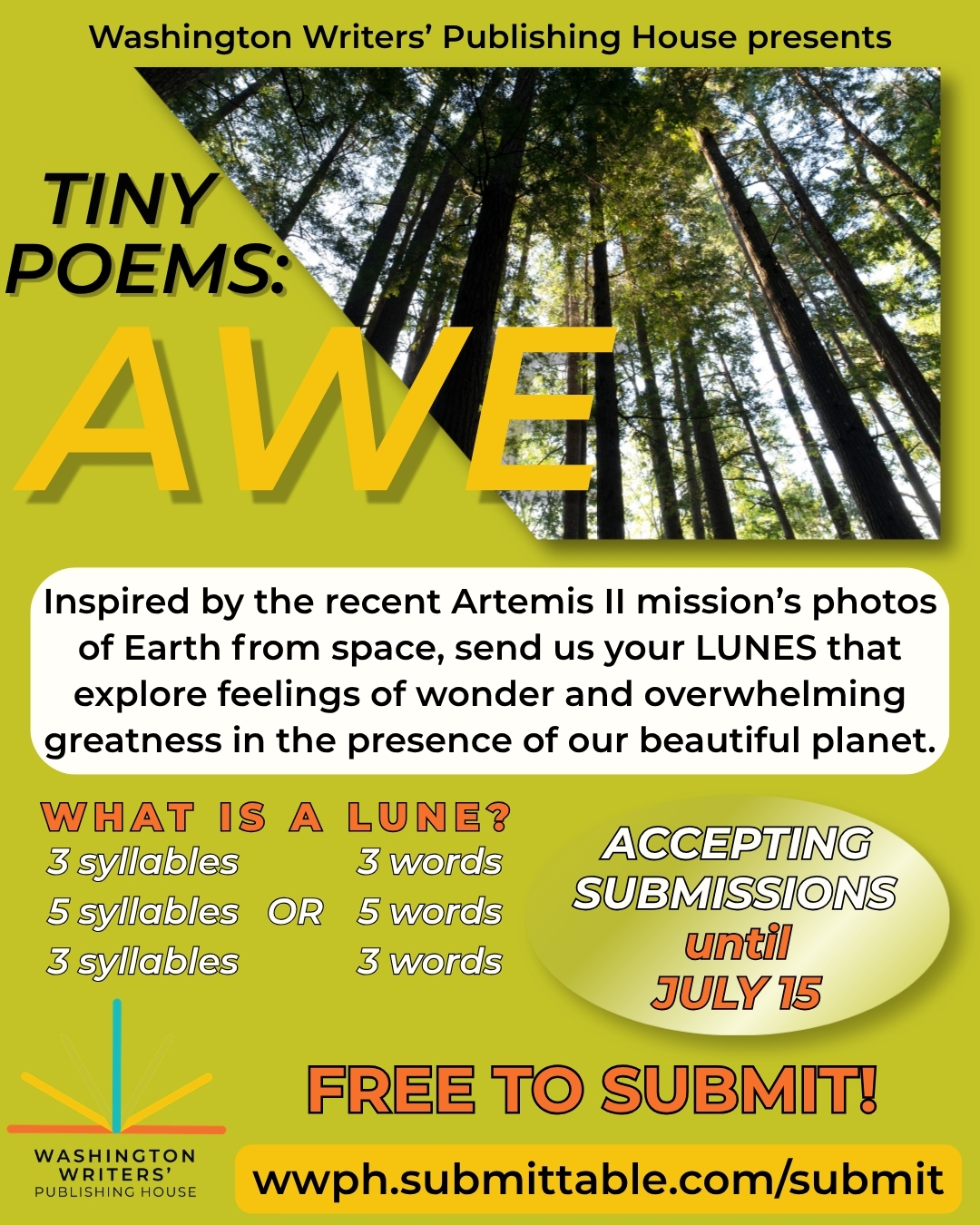 CALL FOR TINY POEMS- LUNES - THEME: AWE